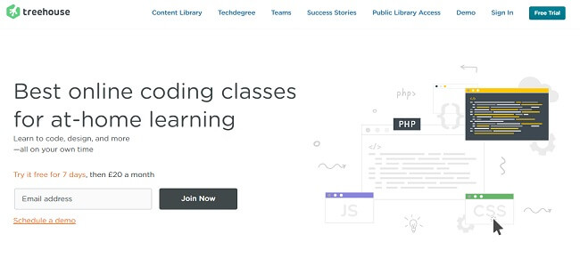 Treehouse Homepage