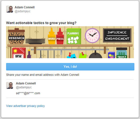 Twitter lead generation cards
