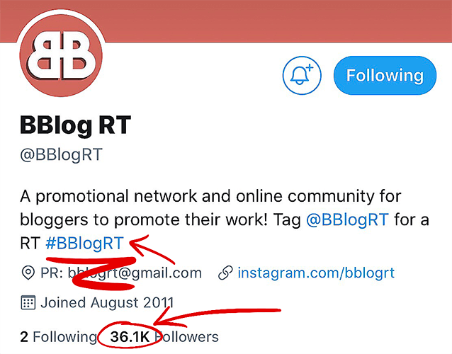 Twitter retweet accounts