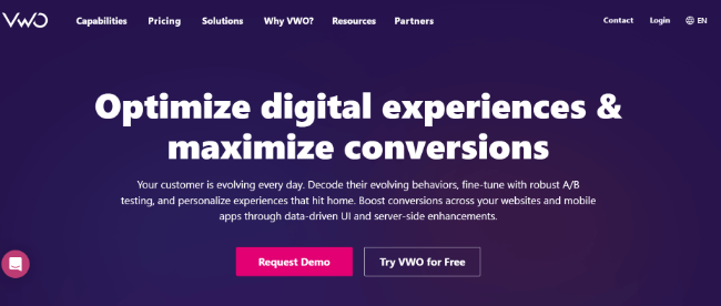vwo homepage