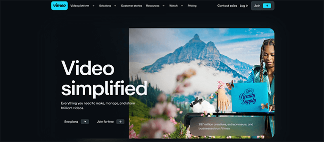 Vimeo Homepage