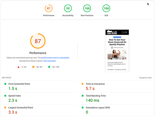 wpx mobile page speed tests