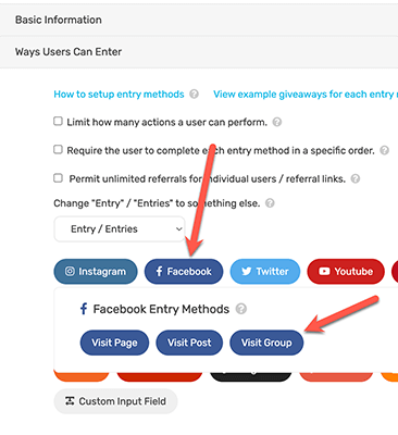 ways user can enter a facebook giveaway example