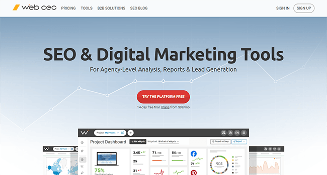 Web ceo Homepage