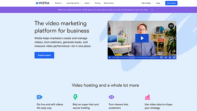 Wistia Homepage