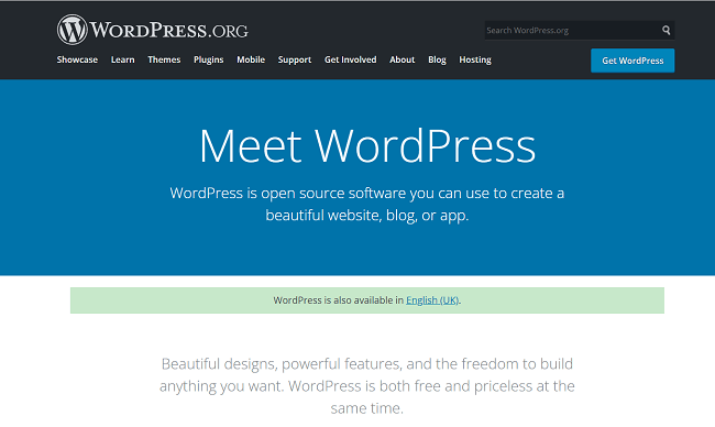 WordPress.org Homepage