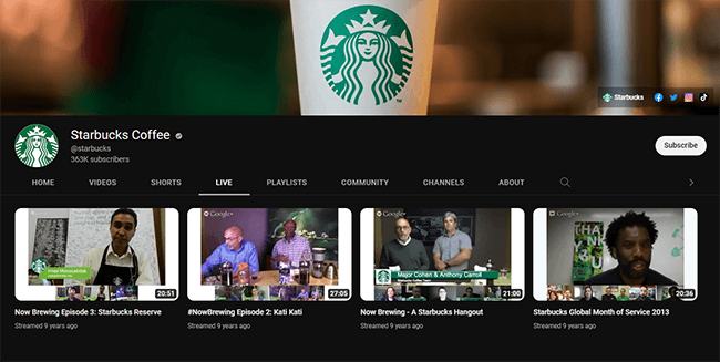 youtube livestream events