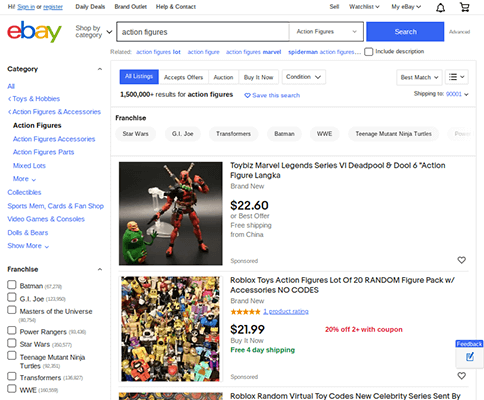 action figures ebay