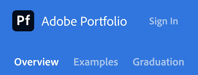 adobe portfolio homepage