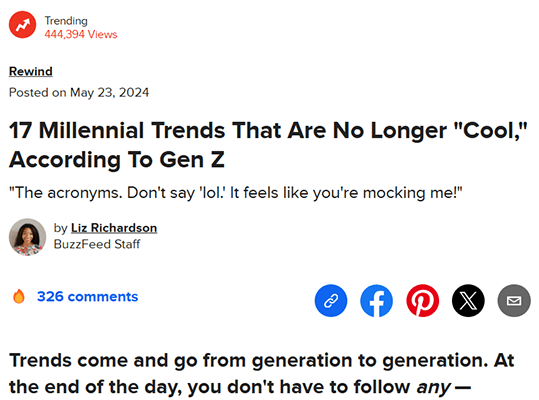 buzzfeed millennial trends