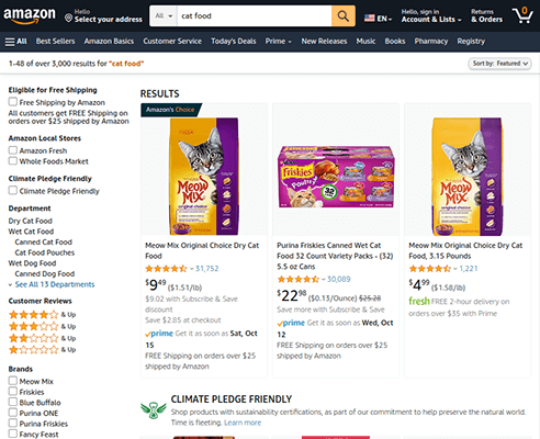 cat food amazon