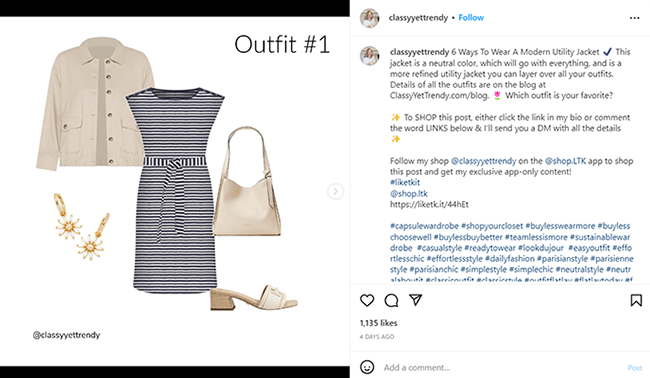 classy yet trendy instagram post