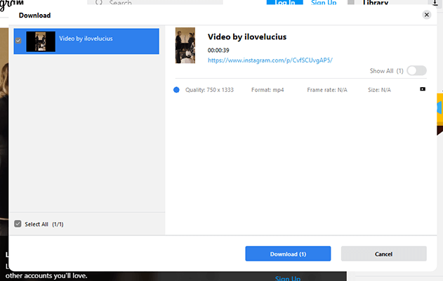 cleverget download instagram video