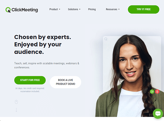 clickmeeting homepage