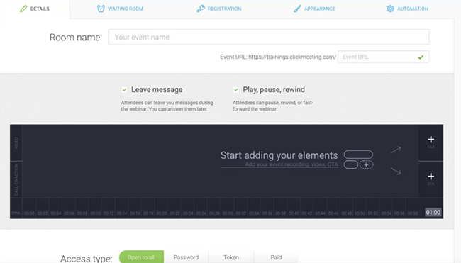 clickmeeting ui