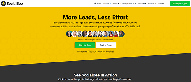 content calendar socialbee