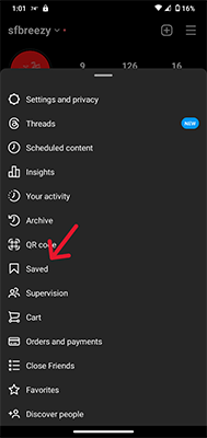 create instagram collection click saved