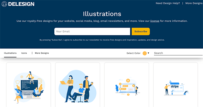 delesign homepage