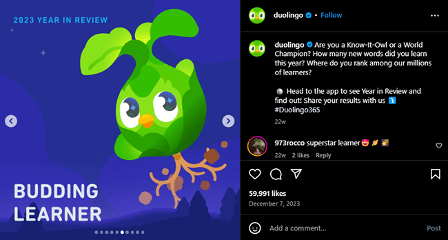 duolingo instagram post