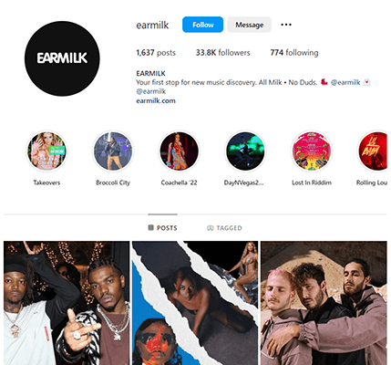 earmilk instagram profile