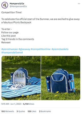 engage to win giveaway example