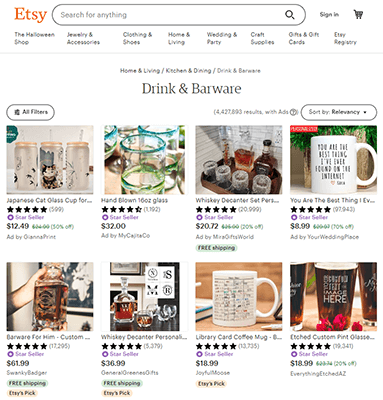 etsy drinkware