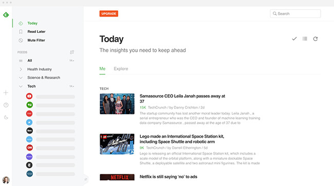 feedly homepage