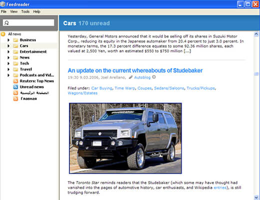 feedreader homepage