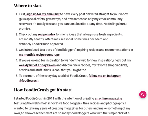 foodiecrush where to start