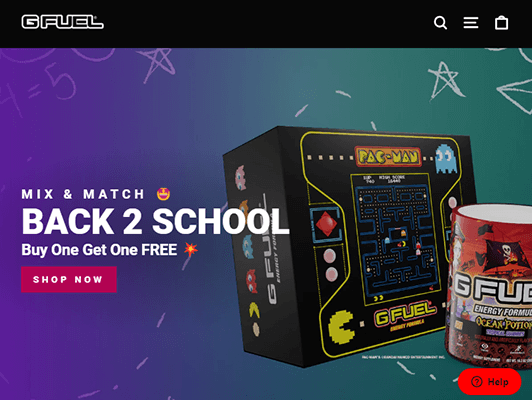 g fuel homepage