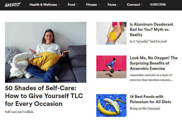 greatist homepage