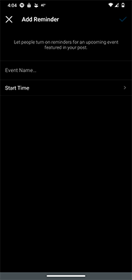 instagram post add reminder