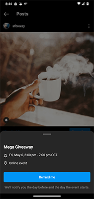 instagram post remind me