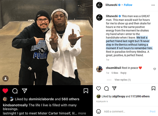 lil wayne instagram post