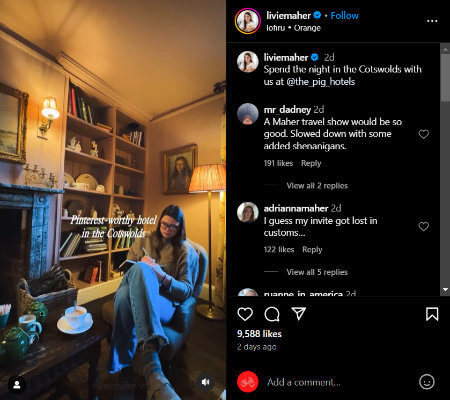 livie maher instagram post