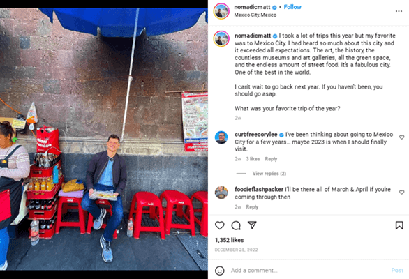 nomadic matt instagram post