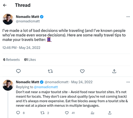 nomadic matt twitter thread