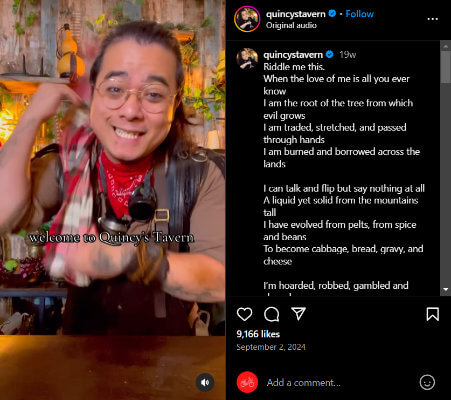 quincystavern instagram post