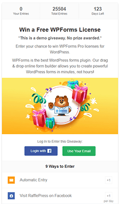 rafflepress form