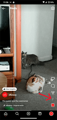 save instagram photo click menu