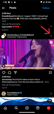 save instagram post collection click menu
