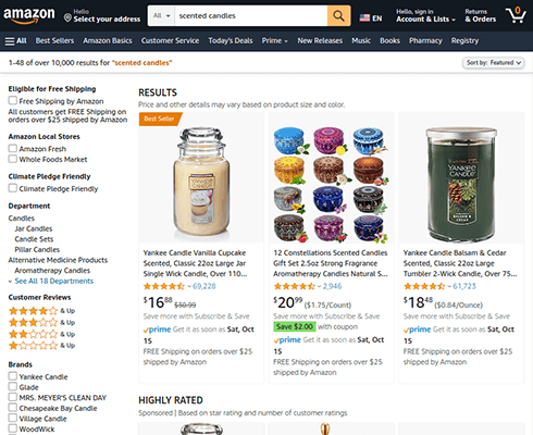 scented candles amazon