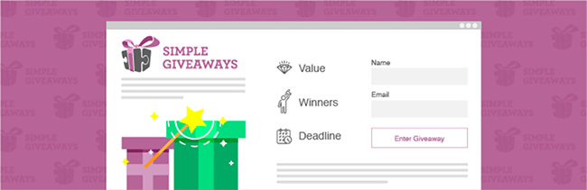 simple giveaways heading