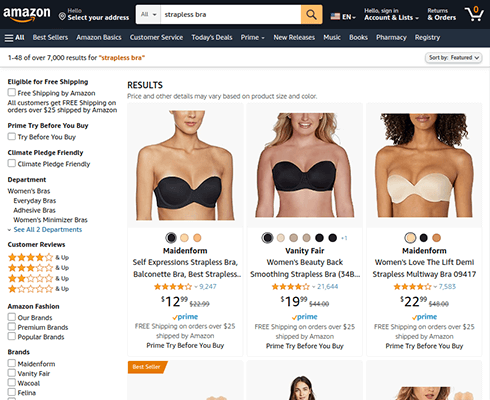 strapless bra amazon