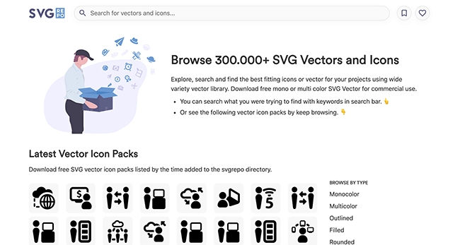 svgrepo homepage