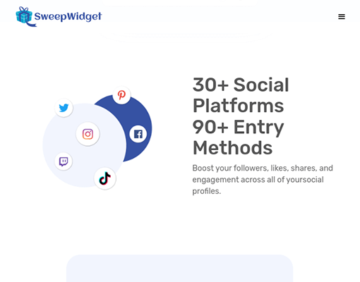 sweepwidget features