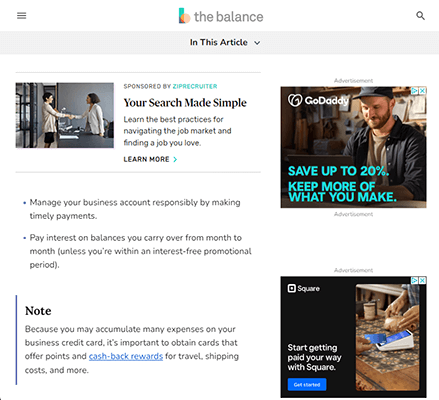 the balance ads