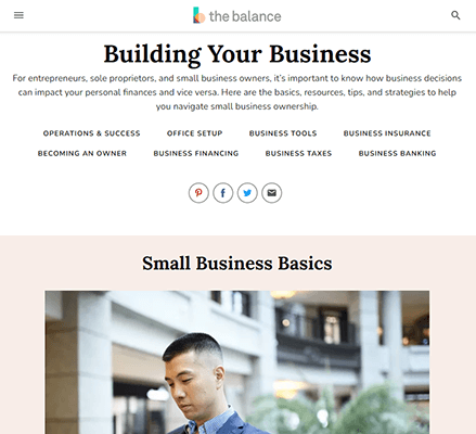 the balance small business category