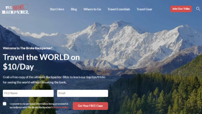 the broke backpacker homepage