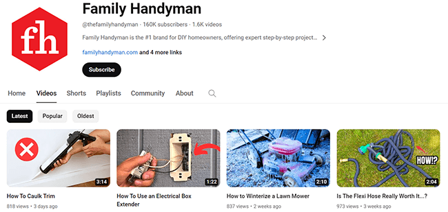 the family handyman youtube
